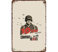 Targa in metallo con scritta "Company Of Heroes" (lingua italiana non garantita), divertente targa in metallo, decorazione da parete per esterni e casa, 20,3 x 30,5 cm