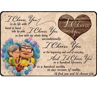 Targa in metallo con scritta "Couple I Choose You to Do Life Up Carl and Ellie" (lingua italiana non garantita), decorazione da parete in metallo, stile retrò, vintage, 30,5 x 20,3 cm