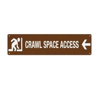 Targa in metallo con scritta "Crawl Space Access Underfloor Entry Point" | Decorazione da parete per bar, club, giardino, poster rotondo in metallo, 10,2 x 40,6 cm