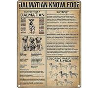 Targa in metallo con scritta "Dalmata, Anatomia di un personaggio retrò", decorazione da parete per casa, cucina, bar, pub, caffetteria, ufficio, 8x12 pollici