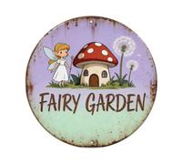 Targa in metallo con scritta "Fairy Magic Garden"