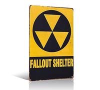 不适用 Targa in Metallo con Scritta Fallout Shelter, con Scritta Man Cave Garage, in Stile Vintage, retrò, Idea Regalo