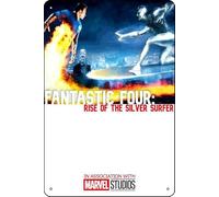 Targa in metallo con scritta "Fantastic Four: Rise of the Silver Surfer (2007), 20,3 x 30,5 cm, decorazione da parete vintage retrò