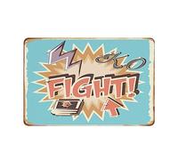 Targa in metallo con scritta "Fight Club Rules Quotes on Metal Vintage Metal Tin Sign for Home Bar Pub Garage Game Room Decor Gifts 30,5 x 40,6 cm