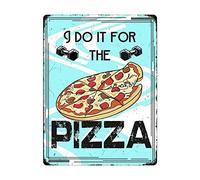 Targa in metallo con scritta "Food Pizza", 30,5 x 20,3 cm, stile vintage, divertente, decorazione da parete, idea regalo
