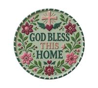 Targa in metallo con scritta "God Bless This Home" (lingua italiana non