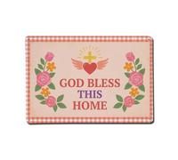 Targa in metallo con scritta "God Bless This Home" (lingua italiana non