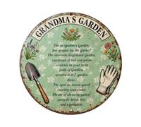 Targa in metallo con scritta "Grandma's Garden"