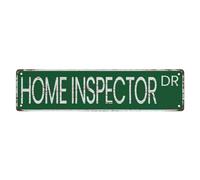 Targa in metallo con scritta "Home Inspector The Unique Wall Decoration of the Vintage Diner" (lingua italiana non garantita)