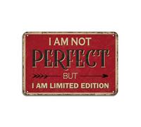 Targa in metallo con scritta "I Am Not Perfect But I Am Limited Edition", 20,3 x 30,5 cm, decorazione artistica da parete per uomini e donne, per bar, ristoranti, caffetterie, pub