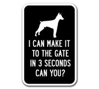 Targa in metallo con scritta "I Can Make It to The Gate in 3 Seconds Can You Sign", 20,3 x 30,5 cm