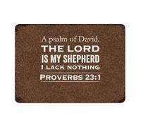 Targa in metallo con scritta in inglese "A Psalm of David" The Lord Is My Shepherd, 25,4 x 35,5 cm, decorazione da parete per giardino, bar, salotto, garage, per esterni