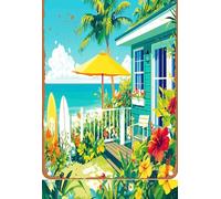 Targa in metallo con scritta in inglese "A summer dream at a beach house", vintage, per giardino, serra, soggiorno, camera da letto, cortile, cortile, decorazione per esterni, 20,3 x 30,5 cm