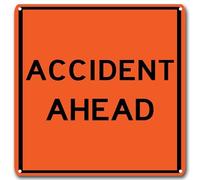 Targa in metallo con scritta in inglese "Accident Ahead", per porte di casa, pareti esterne e interne