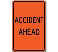 Targa in metallo con scritta in inglese "Accident Ahead", per porte di casa, pareti esterne e interne