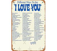 Targa in metallo con scritta in inglese "Different Ways To Say I Love You", stile retrò, decorazione per la casa, 30,5 x 20,3 cm
