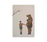 Targa in metallo con scritta in inglese "Don't Poke The Bear" in stile vintage, decorazione da parete, per cucina, casa, garage, 30,5 x 20,3 cm