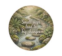 Targa in metallo con scritta in inglese "Healing Slogans Small Steps Lead