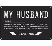 Targa in metallo con scritta in inglese "My Husband If i Did Anything Right In My Life It Was When I Gave My Heart To You" (lingua italiana non garantita), divertente, vintage, decorazione da parete
