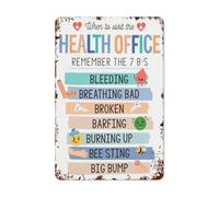 Targa in metallo con scritta in inglese "When To Visit Health Office, 7 B Clinic Sign School Nurse, School Health, Teacher Handout, Wall Art Nurse Clinic, Decor 30,5 x 40,6 cm