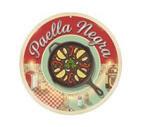 Targa in metallo con scritta in lingua inglese "1950s Diner Paella Spanish