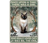 Targa in metallo con scritta in lingua inglese "C'era una ragazza che really amava i gatti It was me the end", targa in metallo, stile vintage, in alluminio, per decorazioni per la casa, per la stanza, decorazione in metallo, 20 x 30 cm