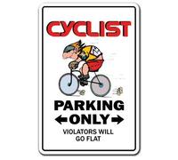 Targa in metallo con scritta in lingua inglese "Ciclo di ciclista di parcheggio", 30 x 45 cm