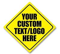 Targa in metallo con scritta in lingua inglese "Custom Signs Design with your own image/logo/testo, stile vintage, per parete esterna, cartello stradale, decorazione per interni, regalo aziendale,