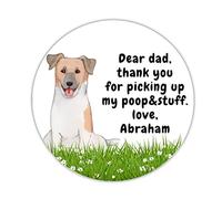 Targa in metallo con scritta in lingua inglese "Dear Dad Thank You Picking Up My Poop Stuff" "I Love My Dog", decorazione da parete in metallo shabby personalizzata, decorazione da parete per casa