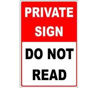 Targa in metallo con scritta in lingua inglese "Do Not Read", vintage, in alluminio, con logo da giardino, bar, ristorante, famiglia, fattoria, garage, festival artistico, regalo da parete, 20,3 x