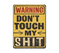 Targa in metallo con scritta in lingua inglese "Don't Touch My Warning Signs", divertente targa in metallo retrò da parete, per casa, bar, garage, uomo, decorazione per grotta, 30,5 x 45,7 cm