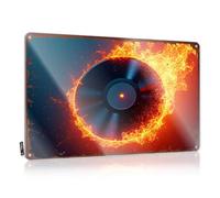 Targa in metallo con scritta in lingua inglese "Gaming", in vinile fiammeggiante, con scritta in lingua inglese "The Heat of Music Passion", cartello divertente in metallo, decorazione da parete (20 x