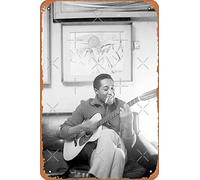Targa in metallo con scritta in lingua inglese "Guitar And Smail Sam Cooke Legend", stile retrò, decorazione per la casa, 30,5 x 20,3
