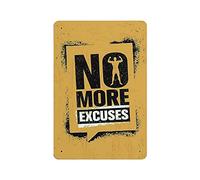 Targa in metallo con scritta in lingua inglese "Gym No More Excuses" (lingua italiana non garantita), stile vintage, decorazione da parete, per cucina, casa, garage, 30,5 x 20,3 cm