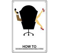Targa in metallo con scritta in lingua inglese "How to Succeed in Business Without Really Trying (1967), decorazione da parete, divertente, in metallo, per casa, camera, cucina, bar, ufficio, ecc., 20
