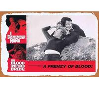 Targa in metallo con scritta in lingua inglese "I DISMEMBER MAMA and THE Blood Spattered Bride", stile retrò, con scritta in lingua inglese "I Disemember" e "La sposa", decorazione da parete, stile