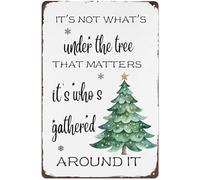Targa in metallo con scritta in lingua inglese "It's Not What's Under the Tree That Matters It's Whe S Gathered Around It" (lingua italiana non garantita), decorazione natalizia vintage per bar, bar