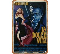 Targa in metallo con scritta in lingua inglese "La Dolce Vita, 20,3 x 30,5 cm, decorazione da parete vintage retrò