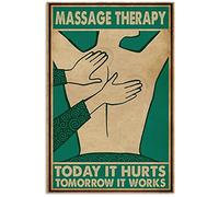 Targa in metallo con scritta in lingua inglese "Massage Therapist" (lingua italiana non garantita) - Poster Spa - Decorazione per fisioterapisti, massaggiatore, 20 x 30 cm
