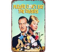 Targa in metallo con scritta in lingua inglese "Please Don't Eat the Daisies, retro divertente, decorazione da parete per la casa, 20,3 x 30,5 cm