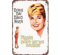 Targa in metallo con scritta in lingua inglese "Please Don't Eat the Daisies, retro divertente, decorazione da parete per la casa, 20,3 x 30,5 cm