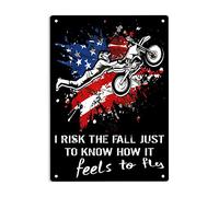 Targa in metallo con scritta in lingua inglese "Risk the Fall Just To Know How It Feels To Fly" con scritta in lingua inglese "Risk the Fall Jump", 30,5 x 20,3 cm