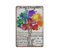 Targa in metallo con scritta in lingua inglese "to my daughter" "I can promise to love you for the rest of mine" Love Mom, poster artistico vintage, decorazione da parete, decorazione artistica da