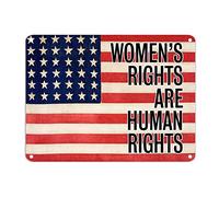 Targa in metallo con scritta in lingua inglese "Women's Rights Are Human Rights", con scritta "God Is Life", 30,5 x 40,6 cm, resistente allo sbiadimento, vintage, per casa, bar, sala da pranzo, garage
