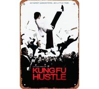 Targa in metallo con scritta "Kung Fu Hustle", 20,3 x 30,5 cm, decorazione da parete vintage retrò