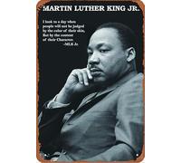 Targa in metallo con scritta "Martin Luther King Jr Content of Their Character", 20,3 x 30,5 cm, decorazione da parete vintage retrò