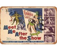 Targa in metallo con scritta "Meet Me After the Show", 20,3 x 30,5 cm, decorazione da parete retrò vintage