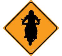 Targa in metallo con scritta "Motorcycle Crossing Road Garage Chopper Hog Enthusiast Gift For Biker Auto Mechanic Grease Monkey Shop Show Room Sign Indoor Outdoor Wall Decor Yard Sign 20,3 x 20,3 cm