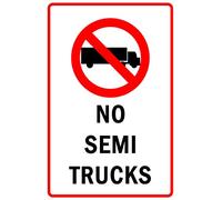 Targa in metallo con scritta "No Semi Trucks with Symbol Allowed", per interni ed esterni, 30,5 x 20,3 cm