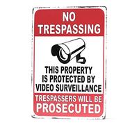 Targa in metallo con scritta "No Trespassing This Property is Protected No Loitering", 30,5 x 20,3 cm